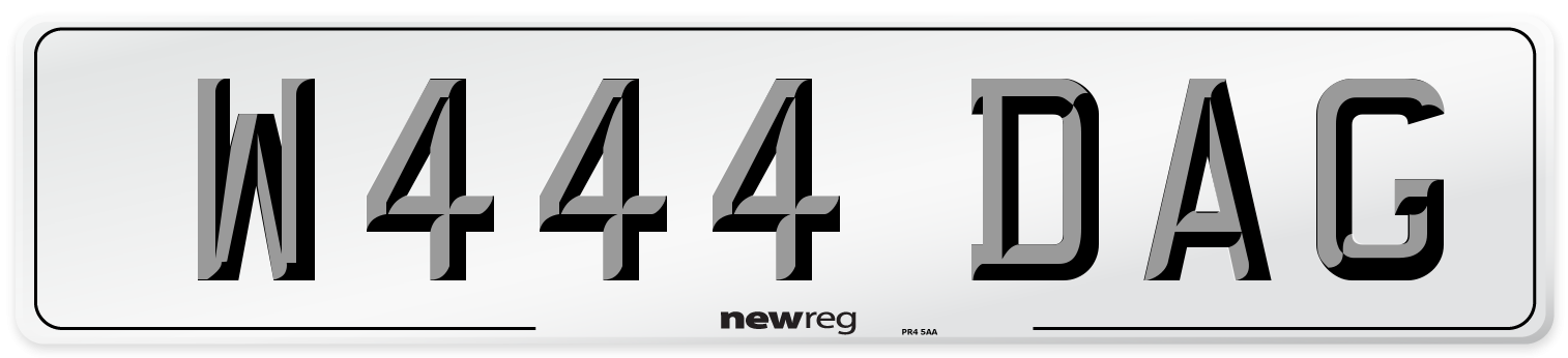 W444 DAG Number Plate from New Reg